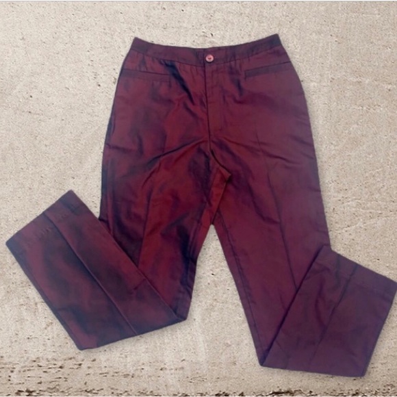 Bob Shop cranberry silk pants - Picture 1 of 3